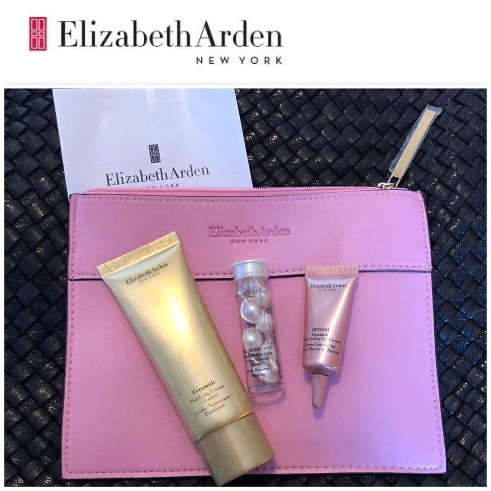 ELIZABETH ARDEN 🎉HPx2🎉NWOT Makeup Bag & 3 Travel Size Ceramide Products (sealed)